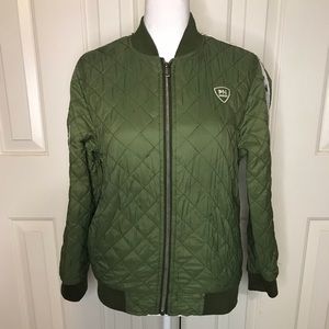 🔵Paris Nation Army Green Zip-Front Skater Jacket Kids Size Medium